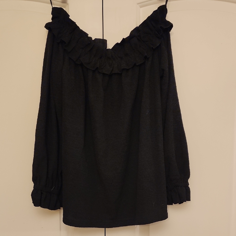 Michael Kors Black Textured Top